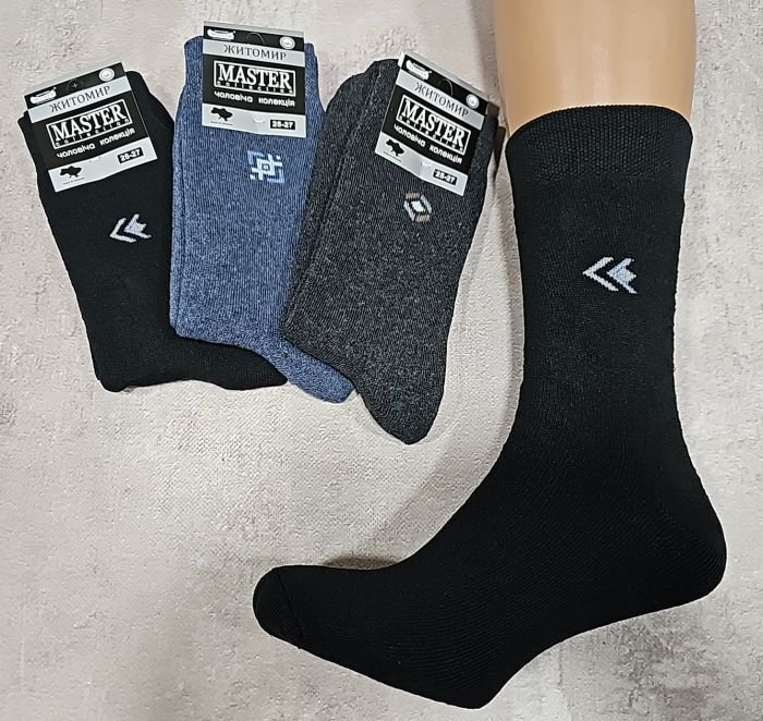 Шкарпетки Житомир "Master" 2400-1 махрові "класика-зима" чоловічі, р. 25-27, 27-29 -(Махра -асорті -класика) -уп. 12 шт
