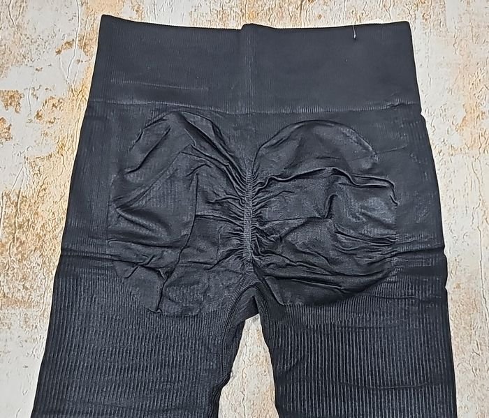 Лосини "Король" G-7112 безшовні в рубчик +з широким поясом +з ефектом пуш-ап (Push-up), р. M/L-(44-48), XL/2XL-(46-50) -(чорні)