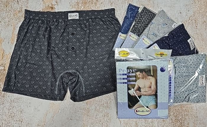 Сімейні труси чоловічі "ДОРЕМІ" 567-п батал бавовняні з ґудзиками, р. 5, 6, 7 -(52, 54, 56) -випадковий мікс забарвлень -(уп. 12 шт)