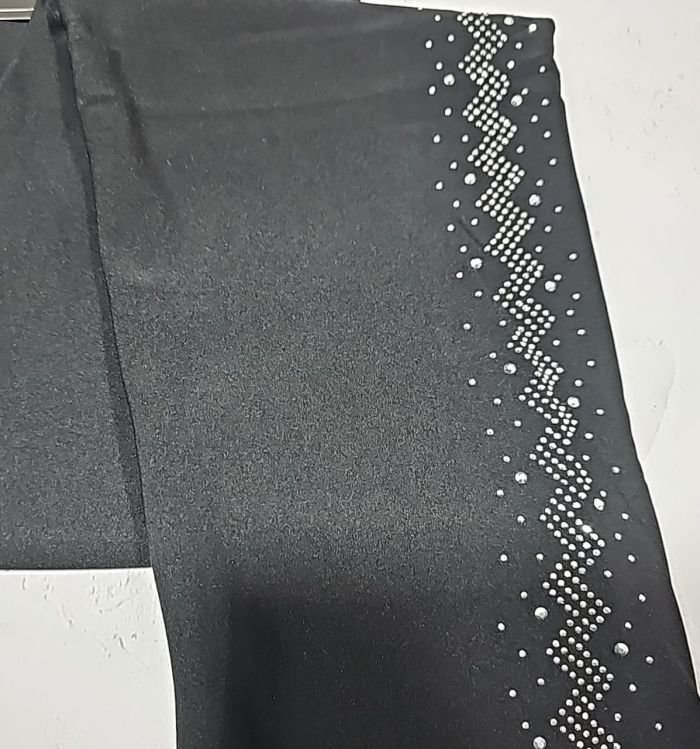 Лосини брючні "Золото" А-732 з боків візерунок з камінчиків +спереду і ззаду кишені, р. 5XL-(46-48), 6XL-(48-50), 7XL-(50-52) -(чорні)