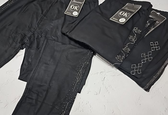 Лосини "Золото" А-755 бавовняні /cotton +з боків візерунок з камінчиків, р. 6XL-(50-54), 7XL-(52-56), 8XL-(54-58) -(чорні -без вибору візерунка!!!)