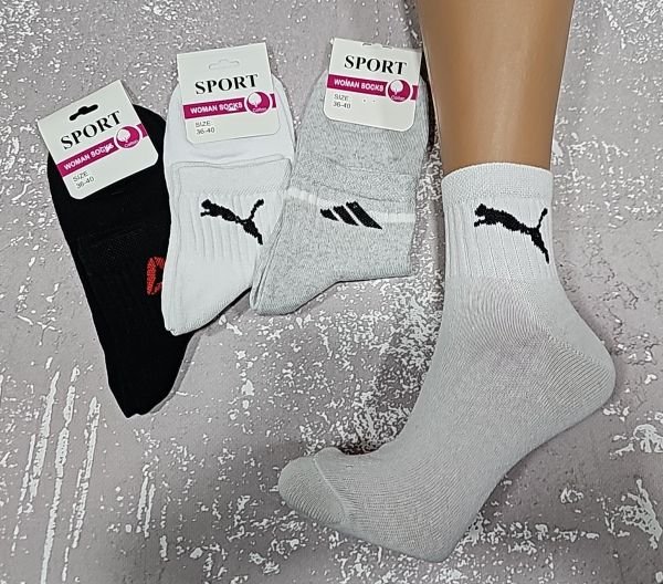 Шкарпетки "SPORT значок" 306 стрейч жіночі, р. 36-40 -(Мікс -три моделі в упаковці /середні -уп. 12 шт)
