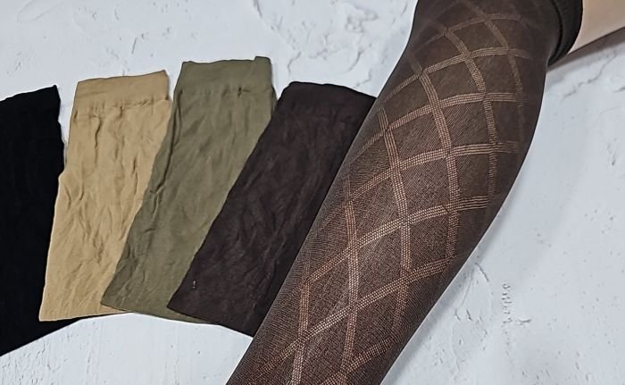 Гольфи Fantasy "ВІЗЕРУНОК РОМБИК" Г-0033 /50 ден  капронові з візерунком -уп.10 пар -(чорні, тілесні, шаде, мокко)