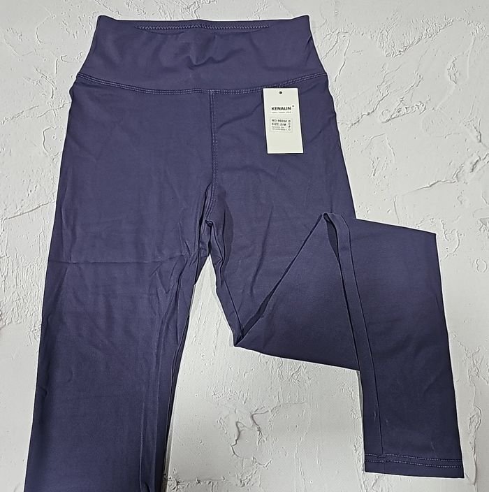 Лосини "KENALIN" 9600 з еластичної тканини дайвінг, верх на широкому поясі, р. l/xl-(44-46), 2xl/3xl-(46-48) -(Сіро-лавандові)