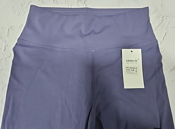 Лосини "KENALIN" 9600 з еластичної тканини дайвінг, верх на широкому поясі, р. l/xl-(44-46), 2xl/3xl-(46-48) -(Сіро-лавандові)