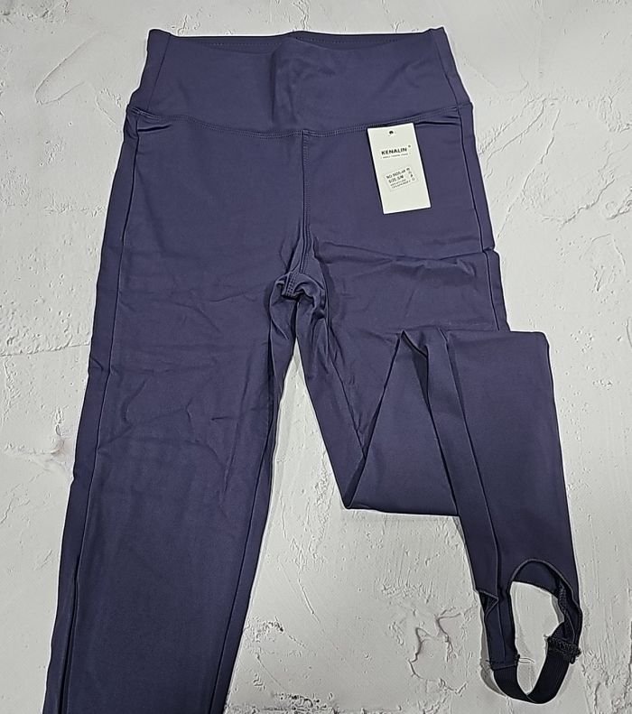 Лосини "KENALIN" 9600-4 з еластичної тканини дайвінг, низ зі штрипкою на резинці, р. S/m-(42-44), l/xl-(44-46), 2xl/3xl-(46-48) -(Сіро-лавандові)