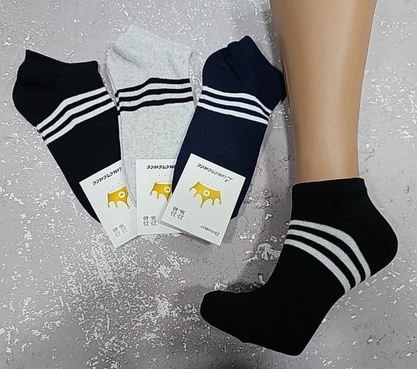 Шкарпетки Житомир "Limerence" 400-05 стрейч жіночі (короткі) р. 36-40 -асорті -(однотонні /три кольори +через п'яту три смужки -короткі -стрейч) -уп. 12 шт