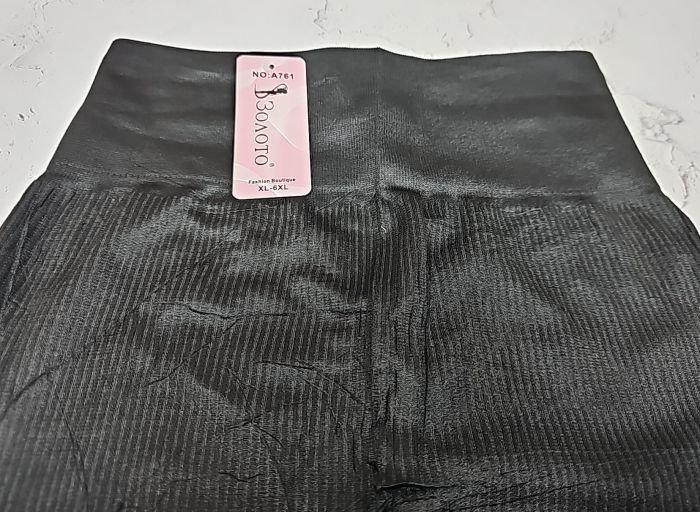 Лосини "Золото" 761 безшовні еластичні в рубчик та з ефектом пуш-ап (Push-up) +широкий пояс, р. XL-6XL-(46-52) -(чорні)