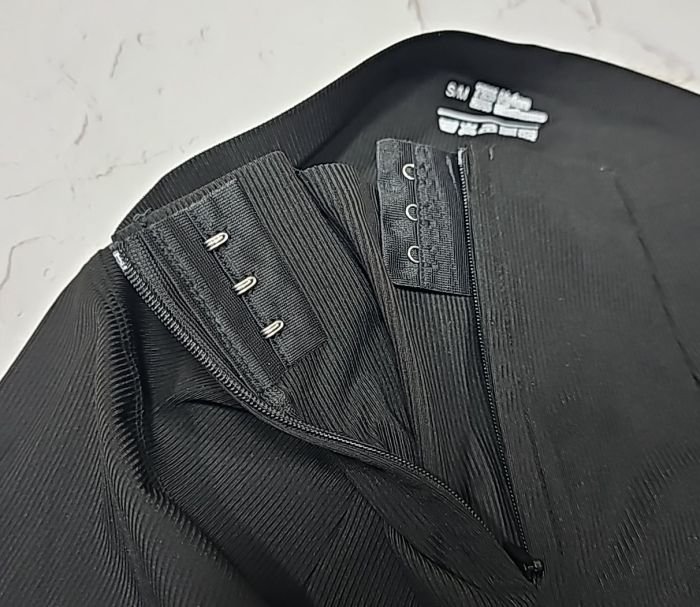 Лосини "Kenalin" №:D3 демі з еластичної тканини у дрібний рубчик +зверху коригуючий корсет на блискавці та в середині з підкладкою з додатковими гачками, р. L/XL-(46-48), 2XL/3XL-(48-50) -(чорні /Д3)