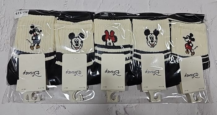 Шкарпетки "DMDBS" BJ-519 стрейч / cotton жіночі, р. 36-41 -асорті -(Середні чорні + на білій резинці в широкий рубчик різні мишки М.М-а + смужки) -уп. 10 шт