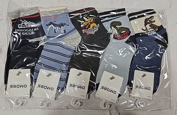 Шкарпетки "DMDBS" СS:010 стрейч /cotton дитячі р. 3-5, 5-7, 7-9 років -асорті -(Мікс різних динозаврів /cs-010) -уп. 10 шт