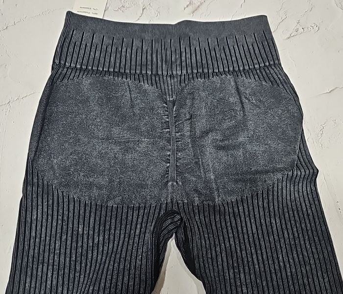 Лосини "Kenalin" 0925-1 безшовні щільні в широкий комбінований рубчик з ефектом варки +позаду ефект пуш-ап (Push-up) +зверху широкий пояс, р. ХL/5XL-(на ОБ 90-115)