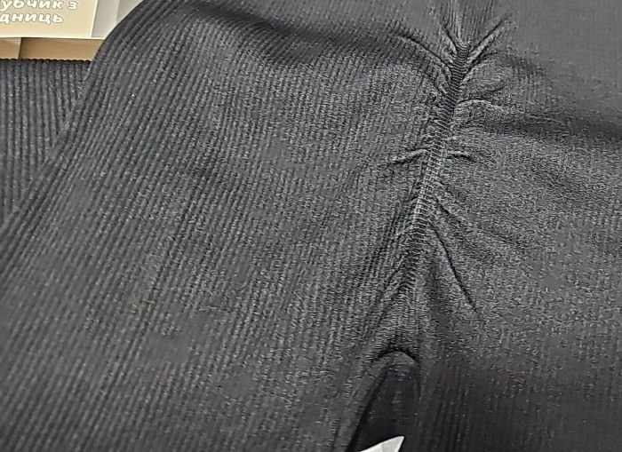 Лосини "Ластівка" 3101-3 /(667) безшовні еластичні в рубчик та позаду з ефектом пуш-ап (Push-up), р. 2XL/3XL-(50-52) -(чорні)