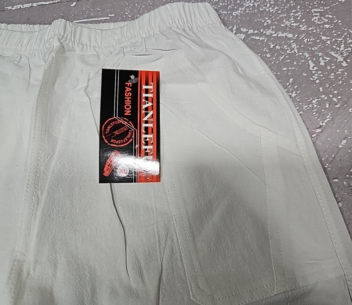 Бриджі жіночі "TIANLEFU" 98-2-О бавовна +льон з кишенями спереду та ззаду, р. Xl-(46-50) -(білі +вишивка)