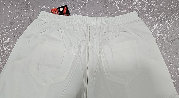 Бриджі жіночі "TIANLEFU" 98-2-О бавовна +льон з кишенями спереду та ззаду, р. Xl-(46-50) -(білі +вишивка)