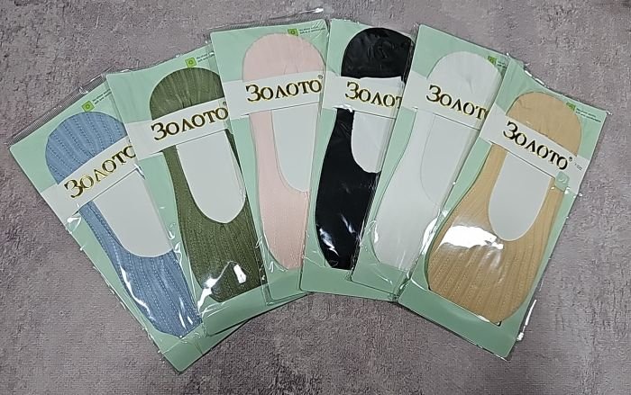 Шкарпетки-сліди "Золото" Y-222 нейлонові із силіконом на п'яті +всередині з підтримуючою стрічкою по колу + з бавовняною підошвою жіночі, р. 36-41 -асорті -(Сліди /однотонні в рельєфні однотонні смужки) -уп. 12 шт