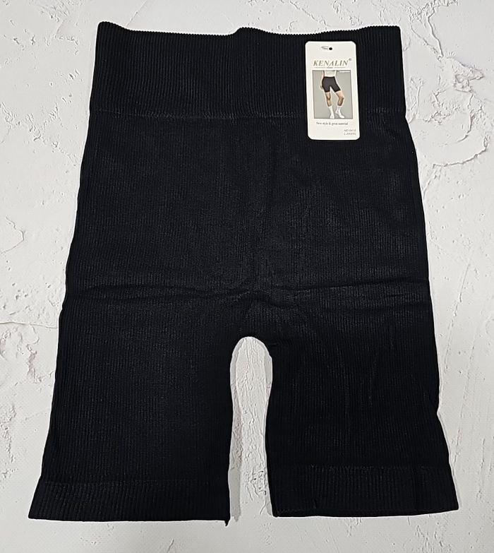 Треки /велосипедки "Kenalin" 0410 укорочені безшовні в рубчик, р. L/4XL-(42-48) -(Чорні)