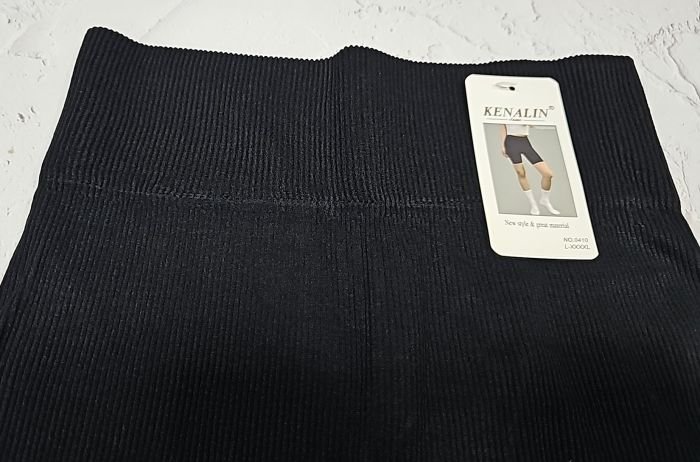 Треки /велосипедки "Kenalin" 0410 укорочені безшовні в рубчик, р. L/4XL-(42-48) -(Чорні)