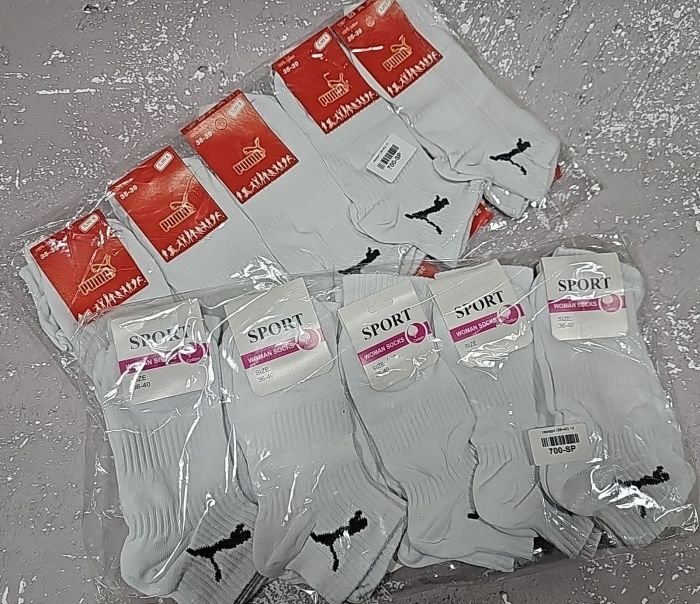 Шкарпетки "SPORT значок" 700-SP сіточка жіночі, р. 36-40/ (35-39) -(Білі -середні /сіточка -уп. 10 шт)