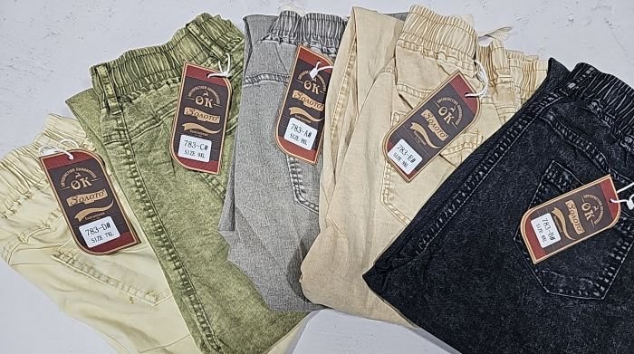 Джинси "Золото" 783 з полегшеного стрейч-котону +спереду та ззаду кишені, пояс на резинці, р. 5XL-(44-46), 6XL-(46-48), 7XL-(48-50), 8XL-(50-52), 9XL-(52-54), 10XL-(54-56) -уп. 1 шт