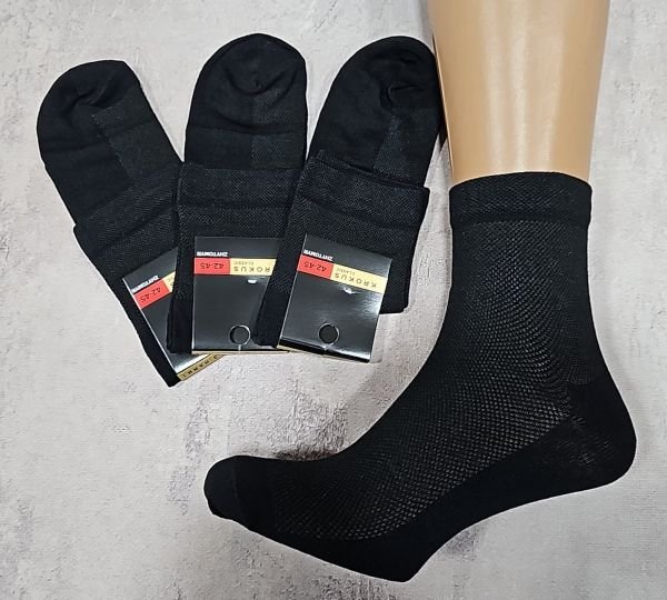 Шкарпетки Житомир "Krokus" 60-061 сітка /бавовна "середні" чоловічі (чорна етикетка), р. 39-42, 42-45 -(100% -сітка -середні -чорні/ чол.) -уп. 12 шт