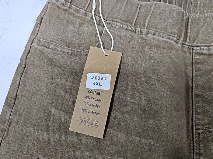 Джинси "Ласточка" 3009-2 джинс-стрейч +спереду та ззаду кишені, пояс на резинці, р. 3XL-(46-48), 4XL-(48-50), 5XL-(50-52) -уп. 1 шт