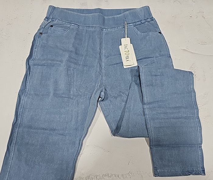 Джинси "Ласточка" 4053-1 стрейч-котон +спереду та ззаду кишені, пояс на резинці, р. 5XL-(50-52), 6XL-(52-54), 7XL-(54-56) -уп. 1 шт