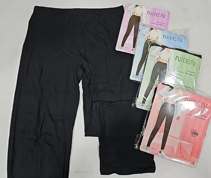 Лосини "Nicen" В-208 бавовняні /cotton супер батал, р. 3XL-(54-56), 4XL-(56-58) -(чорні)