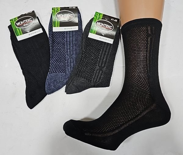 Шкарпетки "Дукат-МONTEKS plus" 081-039 х/б-сітка класика чоловічі, р. 41-45 -(асорті -х/б-сітка класика /чорна з зеленим етикетка) -уп. 12 шт