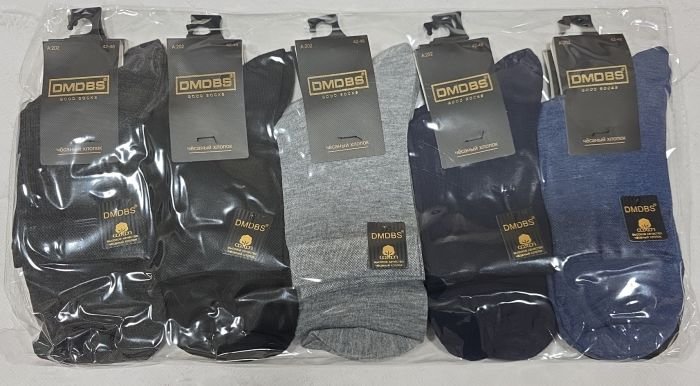 Шкарпетки "DMDBS" A-202-В стрейч /cotton чоловічі, р. 42-48 -(Високі /асорті -класика) -уп. 10 шт