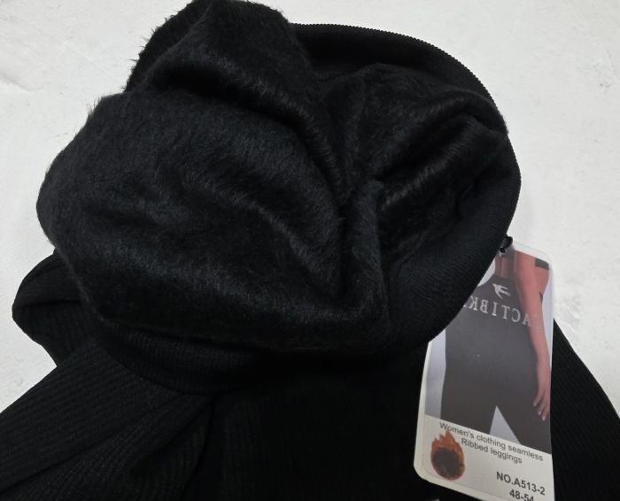 Лосини "ЛАСТІВКА" А-513-2 /48-54 безшовні в рубчик на тонкому хутрі, р. 46-50 -(чорні)