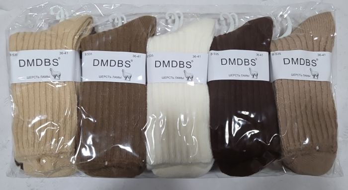 Шкарпетки "DMDBS" В-535 вовна лами жіночі, р. 36-41 -(Кавовий мікс у рельєфний рубчик) -уп. 10 шт