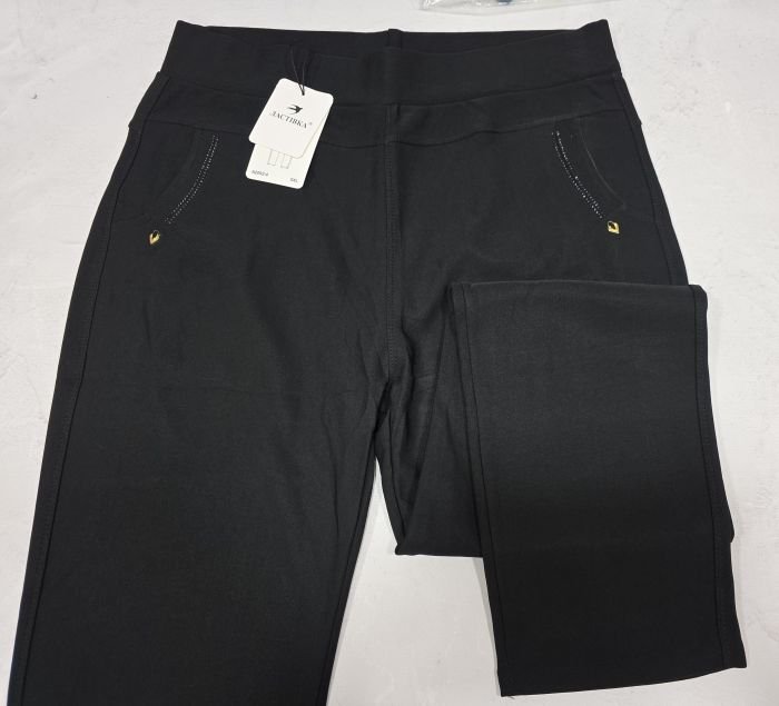 Лосини брючні "Ластівка" А-2092-4 спереду і ззаду кишені, р. 5XL-(52-54), 6XL-(54-56), 7XL-(56-58) -(Чорні)