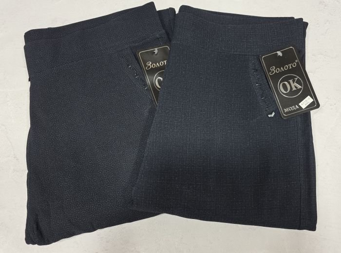 Лосини брючні "Золото" А-715-2 спереду і ззаду кишені, р. 10XL-(56-58) -(Сіро-синій меланж мікс)