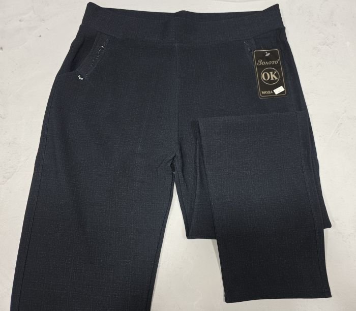 Лосини брючні "Золото" А-715-2 спереду і ззаду кишені, р. 10XL-(56-58) -(Сіро-синій меланж мікс)