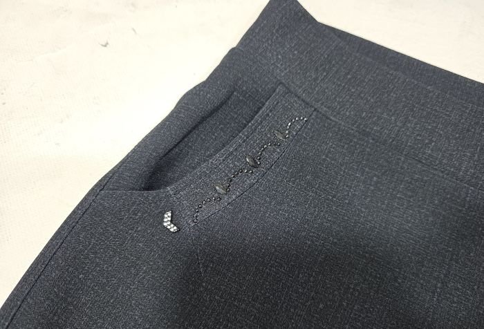 Лосини брючні "Золото" А-715-2 спереду і ззаду кишені, р. 10XL-(56-58) -(Сіро-синій меланж мікс)