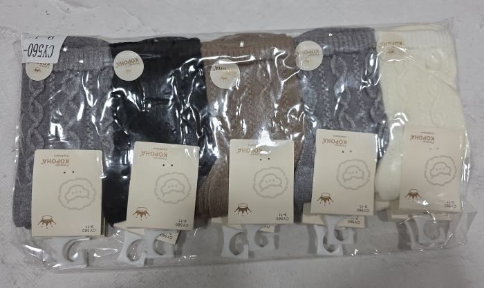 Шкарпетки "КОРОНА" CY-560-1 кашемір дитячі, р. 3-5 років -асорті -(Дівчинка -однотонні +рельєфні косички) -уп. 10 шт