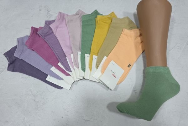 Шкарпетки "NiceSocks" 001 стрейч жіночі, р. 36-40 -асорті -(Короткі /однотонні -кольорові -стрейч) -уп. 10 шт