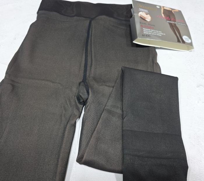 Колготки "Золото" А-9019 на хутрі до стопи з імітацією тонких колготок на бежевій основі та з ефектом голих ніжок, щільність 1200 den, р. М-4XL -(46-52 /1 шов) -уп. 1 шт