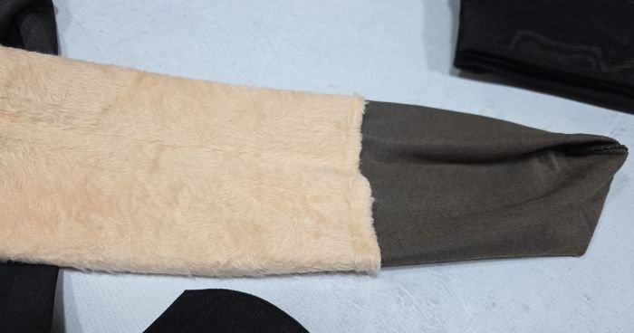 Колготки "Золото" А-9019 на хутрі до стопи з імітацією тонких колготок на бежевій основі та з ефектом голих ніжок, щільність 1200 den, р. М-4XL -(46-52 /1 шов) -уп. 1 шт