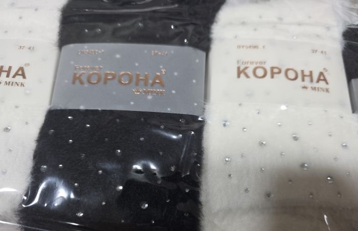 Шкарпетки "Корона" ВY-5496-1 норка жіночі, р. 37-41 -асорті -(Чорні +білі з камінцями під гумкою) -уп. 10 шт