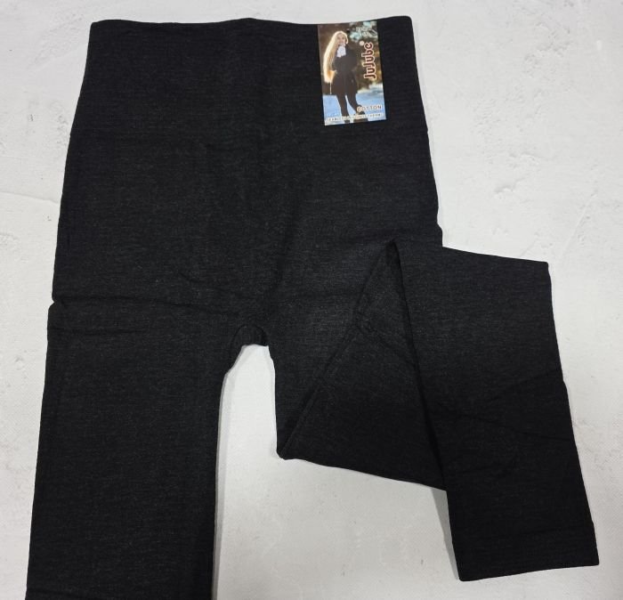 Лосини "JUJUBE" 936-W безшовні з бавовняним верхом на хутрі +широкий пояс, р. L/5xl-(46-50) -(Графітовий меланж)