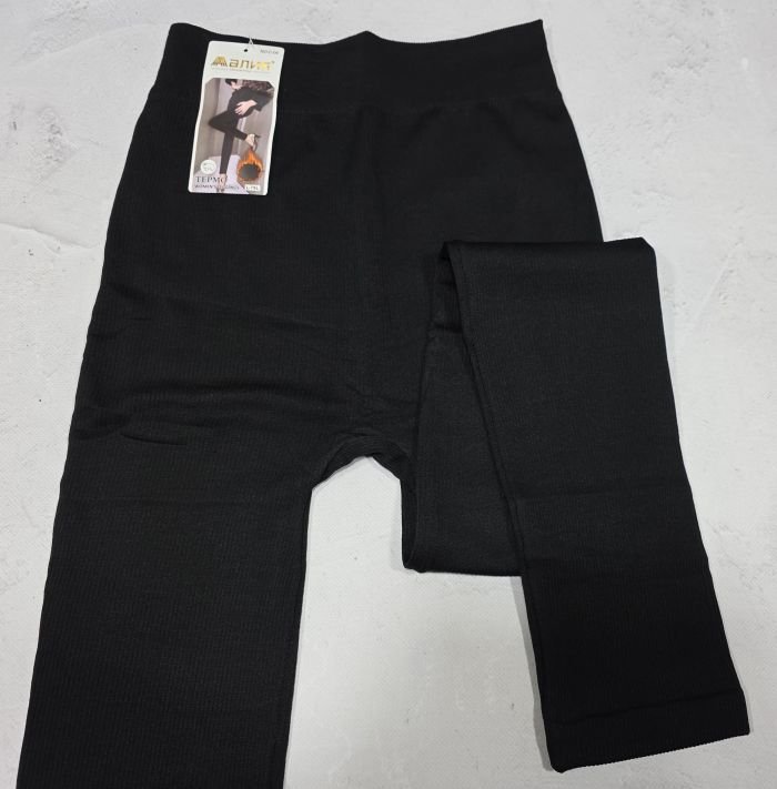 Лосини "Алия" С-04 безшовні в рубчик на байці, р. L/7XL-(46-50) -(чорні)