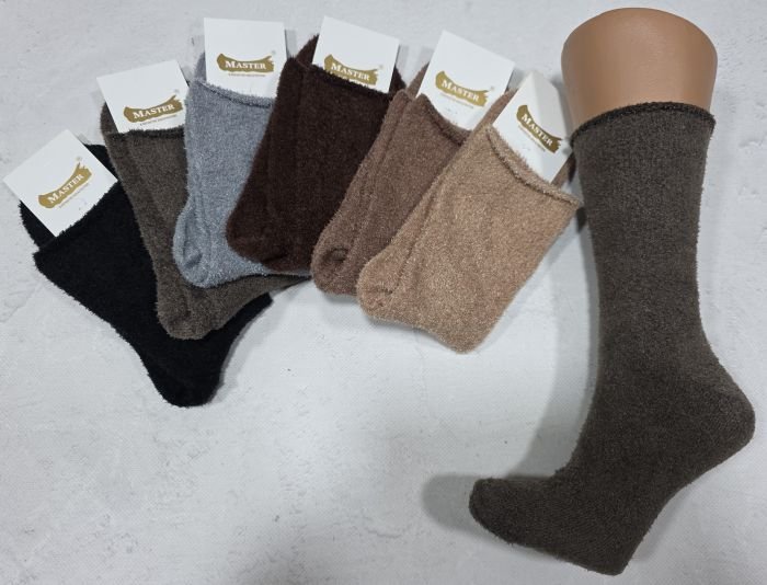 Шкарпетки "Master" 7075 травка "Ворсинка без резинки" жіночі, р. 23-25 -випадкове асорті -(Б/р -травка -однотонні із закрученим верхом) -ун. 12 шт