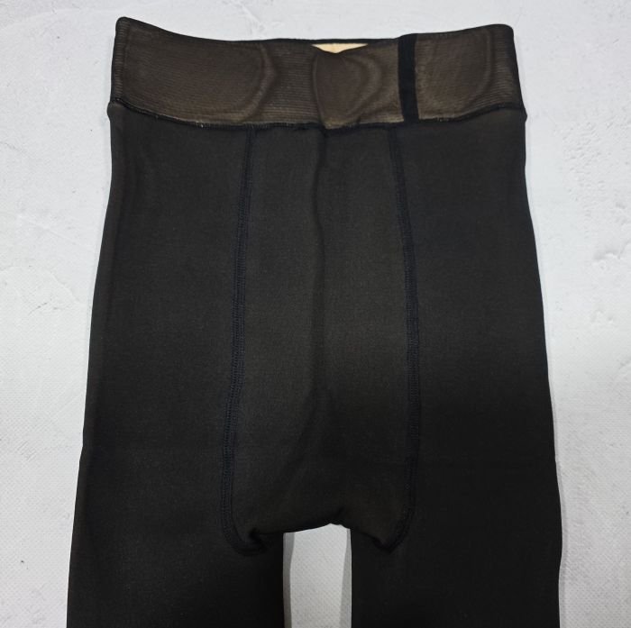 Колготки "Kenalin" 6031-3 на хутрі до стопи з імітацією капронових та з ефектом голих ніжок, щільність 2800D, р. М-2XL -(46-50 /2 шва) -(чорні)