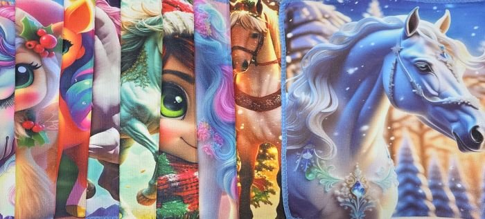 Рушник /Серветка 9419-2400 /30*30 велюр-махра р. 30*30 -уп. 20 шт -(Мікс коней -символ 2026 року)