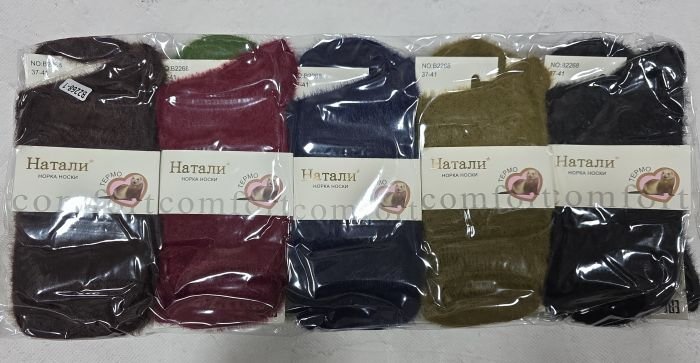 Шкарпетки "Наталі" 2268-1 термо норка-кашемір жін.  р. 37-41 -асорті -(однотонні) -уп. 10 шт.