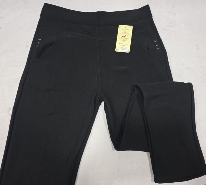 Лосини брючні "Ataлn" HTS-8231 на хутрі +спереду кишені, р. 7XL/8XL-(54-56) -(чорні)