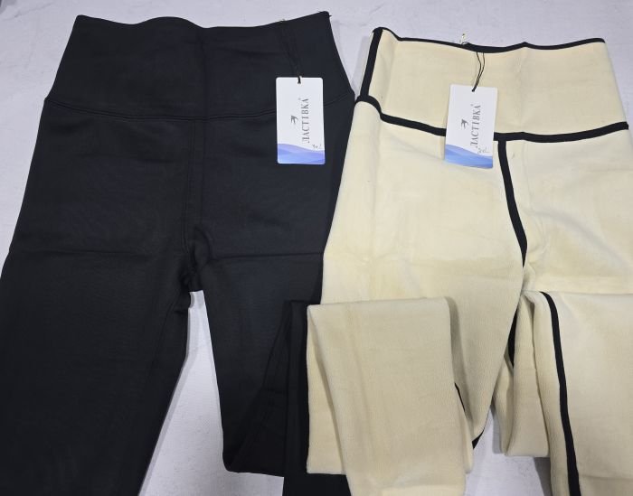 Лосини "Ластівка" А700-1 з еластичної тканини на світлому хутрі +з широким поясом з ефектом утяжки, р. 2XL-(48-50), 3XL-(50-52), 4XL-(52-54) -(чорні)