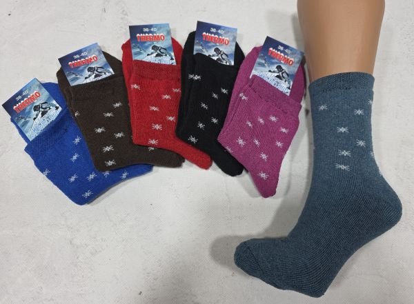 Шкарпетки Житомир "Преміум" 6062-17 махрові жіночі р. 23-25 -асорті -(Махра -однотонні +дрібні сніжинки) -уп. 12 шт